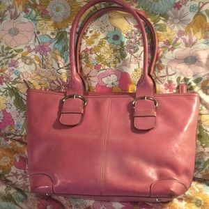 🌸 Barbiecore! Pink Leather Tote Bag